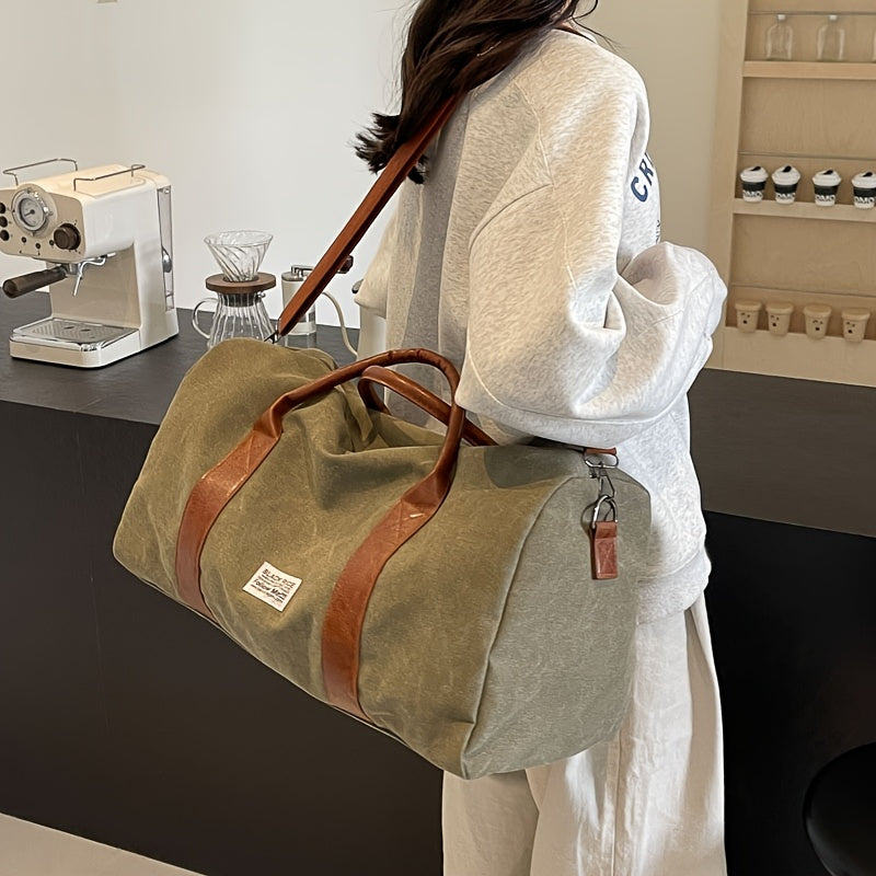 Travel Duffel Bag Washed Canvas Large Capacity & Multiple Pockets