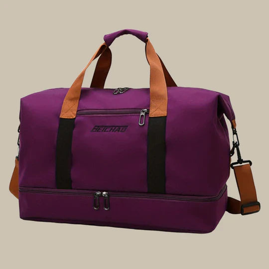 Travel Duffel Bag Water-Resistant Multi-Pocket Adjustable Shoulder Strap