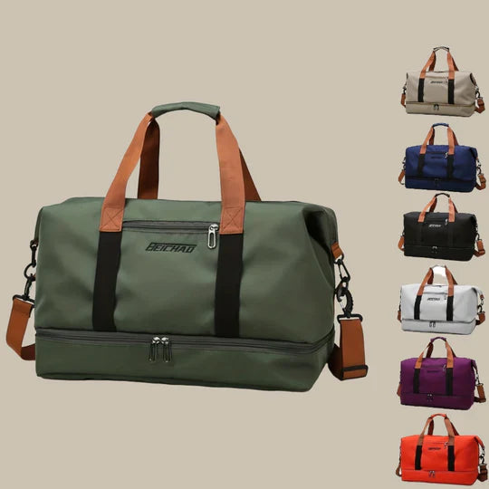 Travel Duffel Bag Water-Resistant Multi-Pocket Adjustable Shoulder Strap
