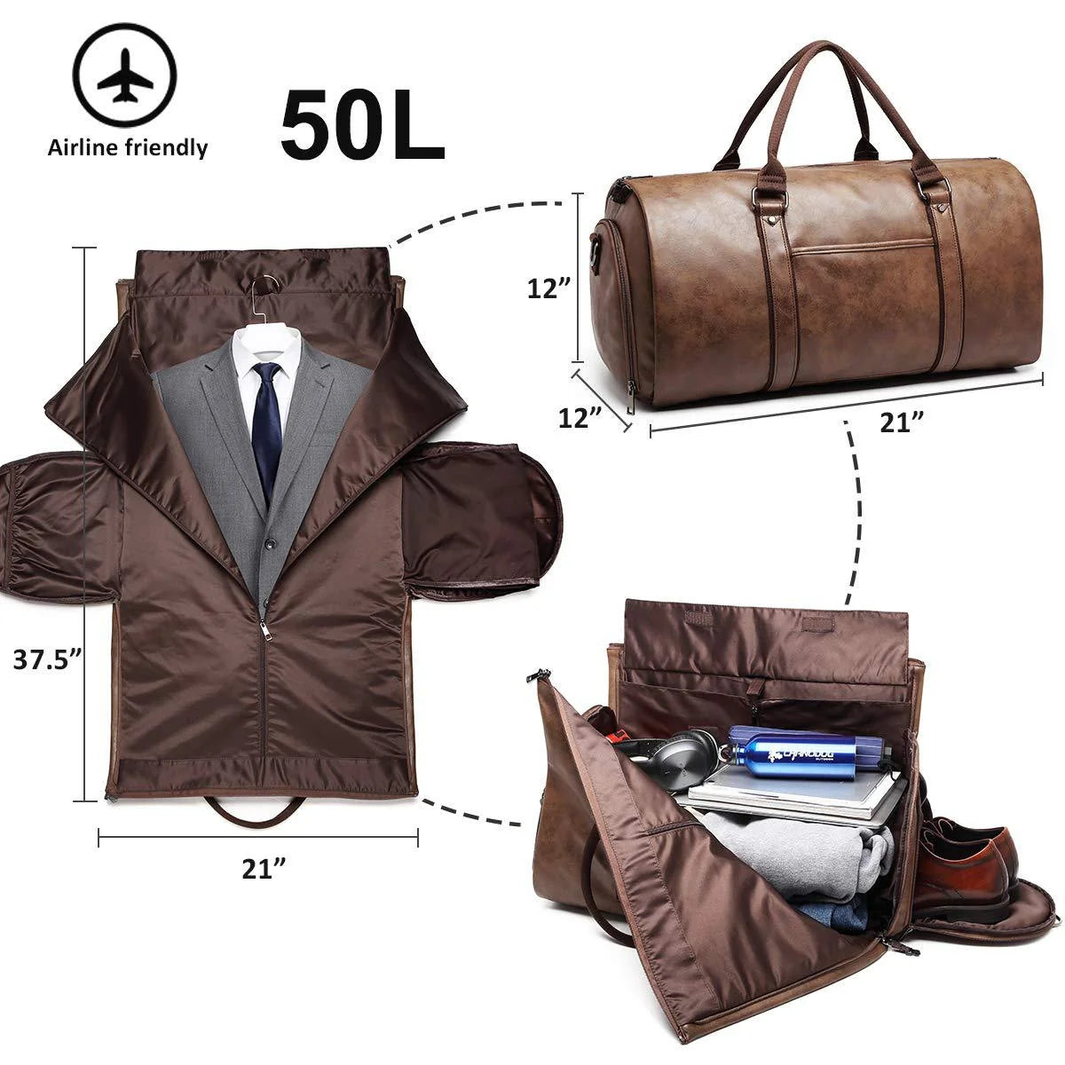 Travel Duffel Bag Water-Resistant Multiple Pockets