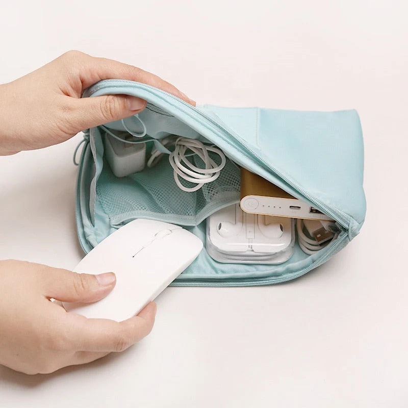 Travel Electronics Organizer Compact Waterproof Nylon Multiple Compartments