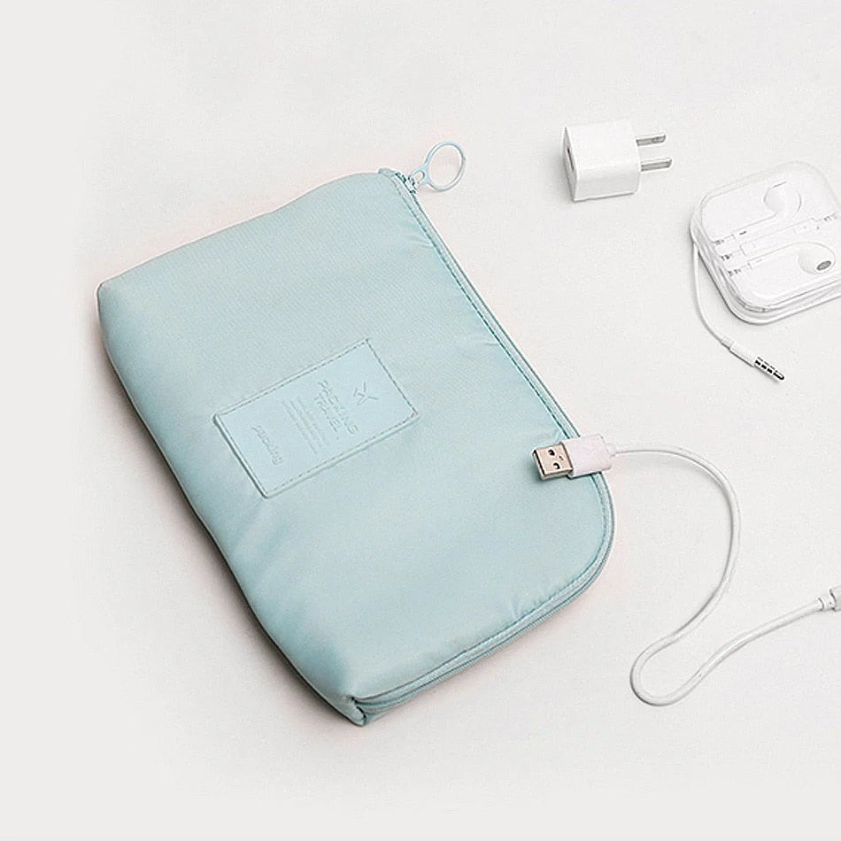 Travel Electronics Organizer Compact Waterproof Nylon Multiple Compartments
