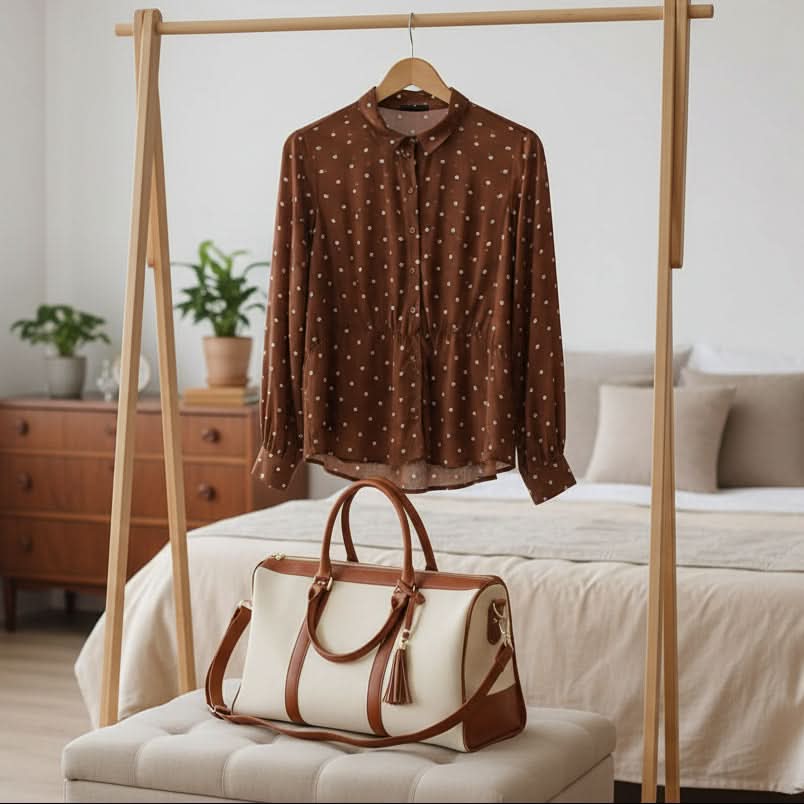 Travel Garment Bag Foldable PU Leather Wrinkle-Free Full-Length Zipper