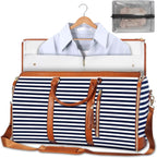Travel Garment Bag Foldable PU Leather Wrinkle-Free Full-Length Zipper