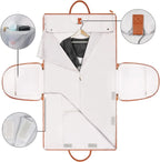 Travel Garment Bag Foldable PU Leather Wrinkle-Free Full-Length Zipper