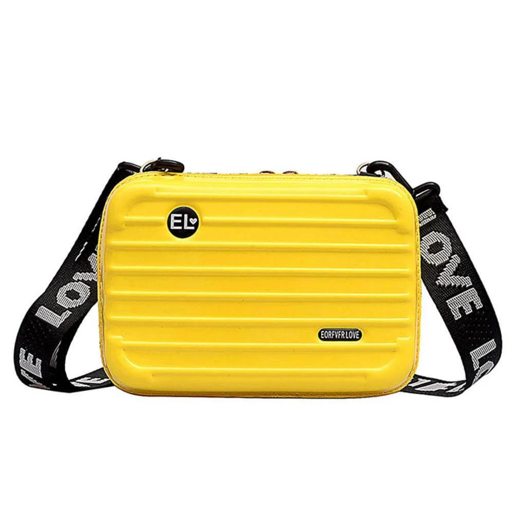 Travel Handbag Hard Shell Compact Crossbody Vegan Leather