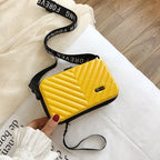 Travel Handbag Hard Shell Compact Crossbody Vegan Leather