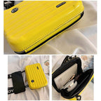 Travel Handbag Hard Shell Compact Crossbody Vegan Leather
