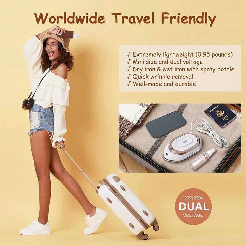 Travel Iron Rapid Heating Foldable Handle