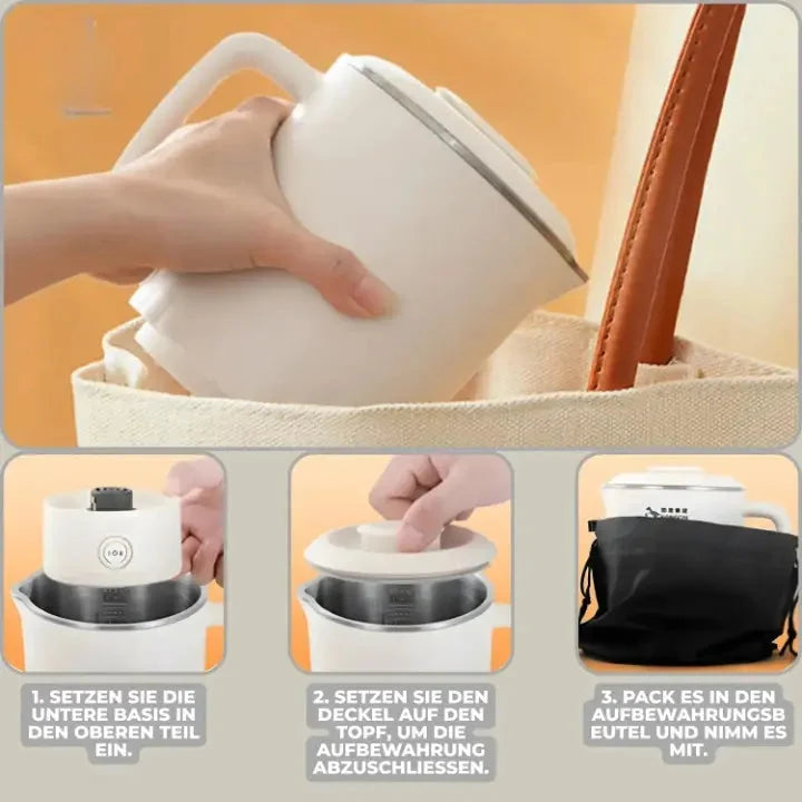 Travel Kettle Foldable Stainless Steel Double Wall 800ml
