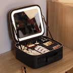 Travel Makeup Case LED Mirror Adjustable Lighting