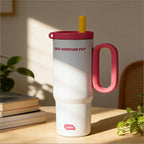 Travel Mug Double-Wall BPA-Free Integrated Straw & Handle
