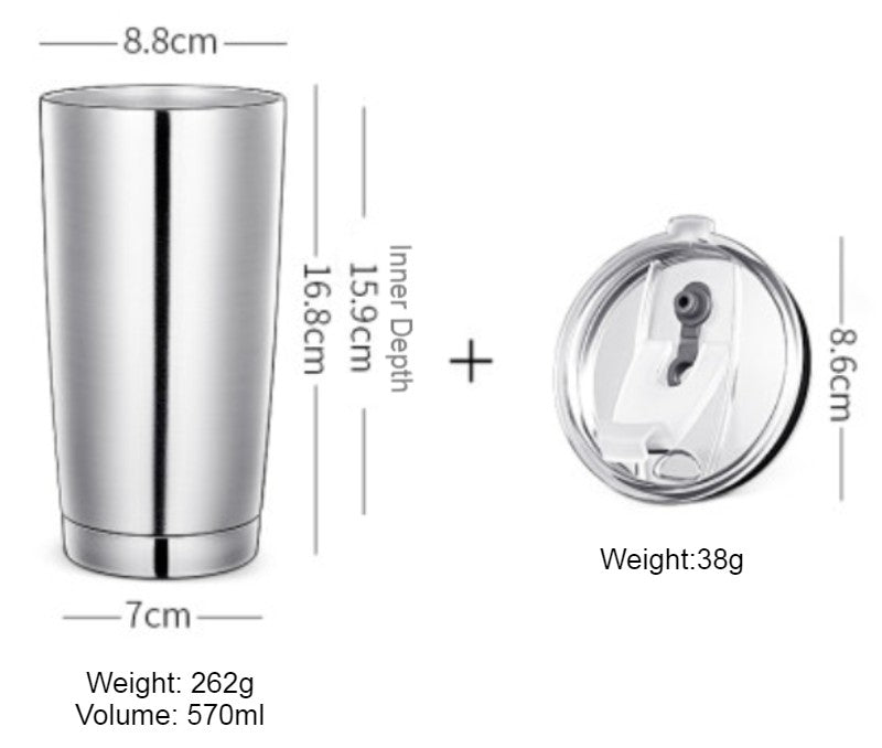 Travel Mug Stainless Steel Dual-Layer Leak-Resistant Lid