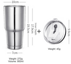 Travel Mug Stainless Steel Dual-Layer Leak-Resistant Lid
