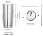 Travel Mug Stainless Steel Dual-Layer Leak-Resistant Lid