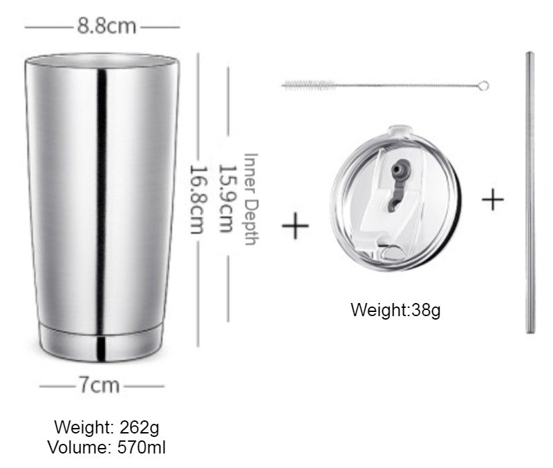 Travel Mug Stainless Steel Dual-Layer Leak-Resistant Lid