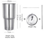 Travel Mug Stainless Steel Dual-Layer Leak-Resistant Lid