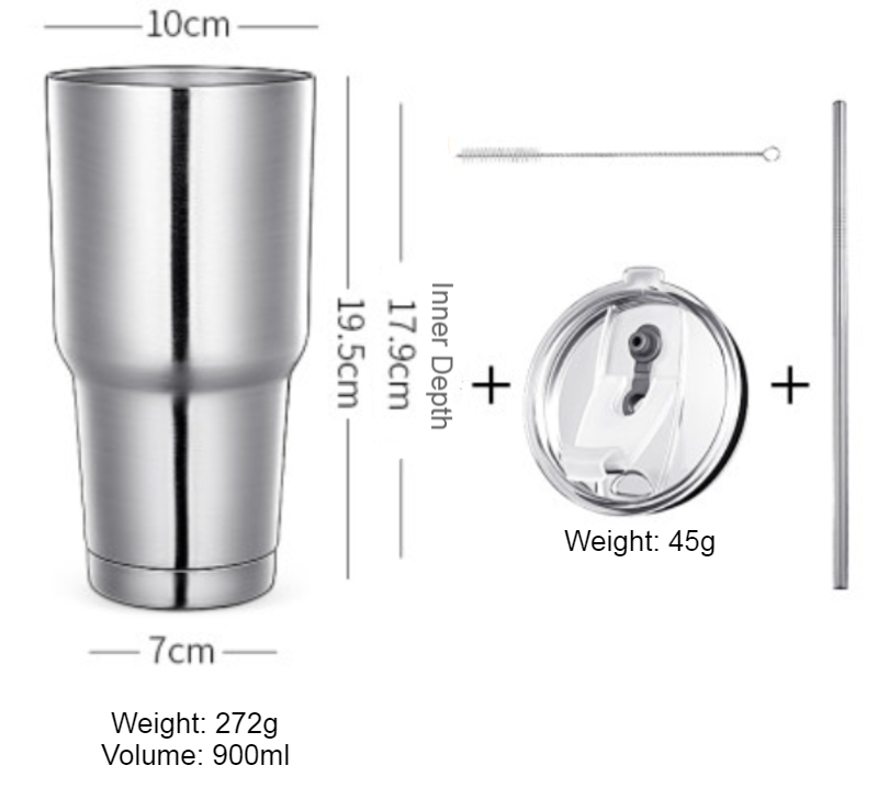 Travel Mug Stainless Steel Dual-Layer Leak-Resistant Lid