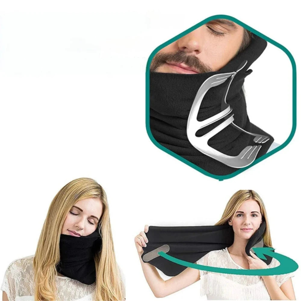 Travel Neck Pillow Adjustable Scarf Design & Machine Washable Cover