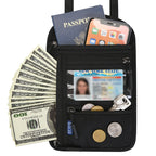 Travel Neck Pouch RFID-Blocking & Water-Resistant Nylon