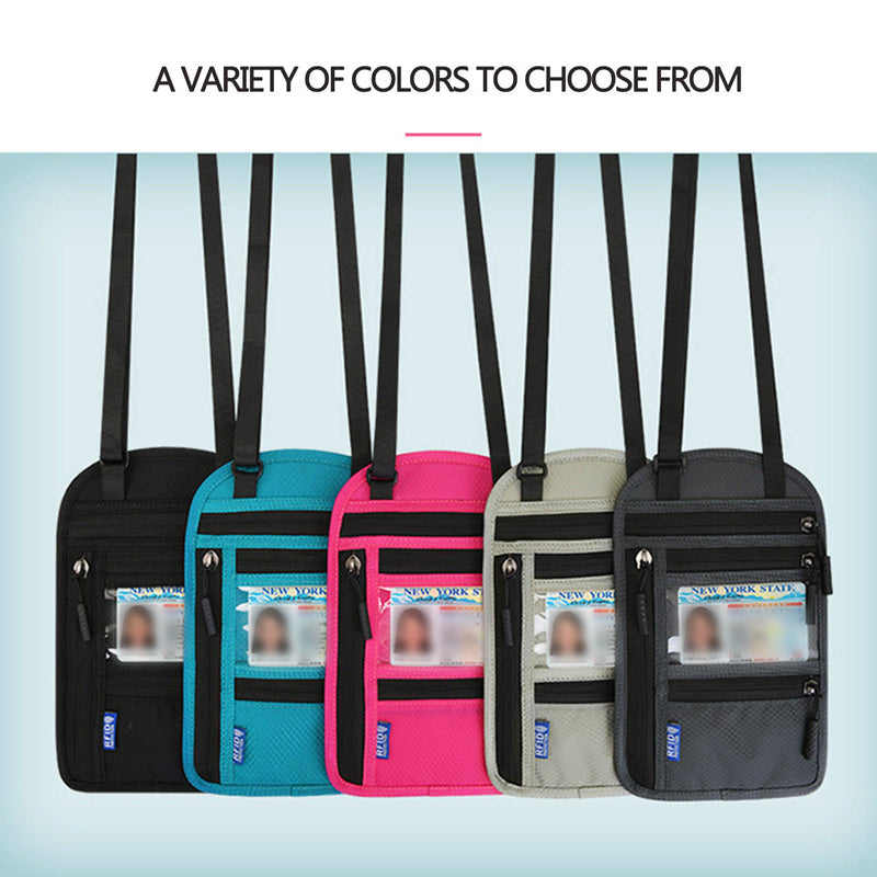 Travel Neck Pouch RFID-Blocking & Water-Resistant Nylon