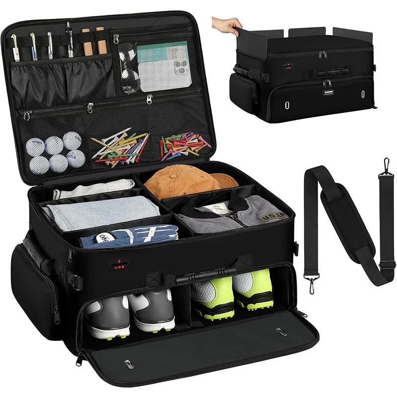 Travel Organizer Multiple Compartments Shoe Compartment USB Port