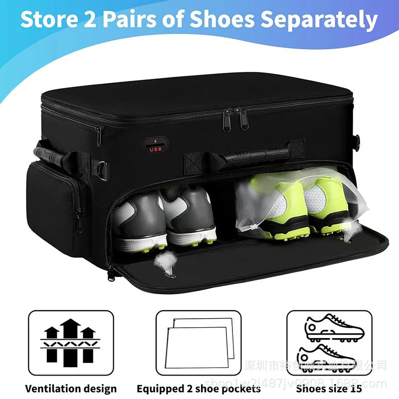 Travel Organizer Multiple Compartments Shoe Compartment USB Port
