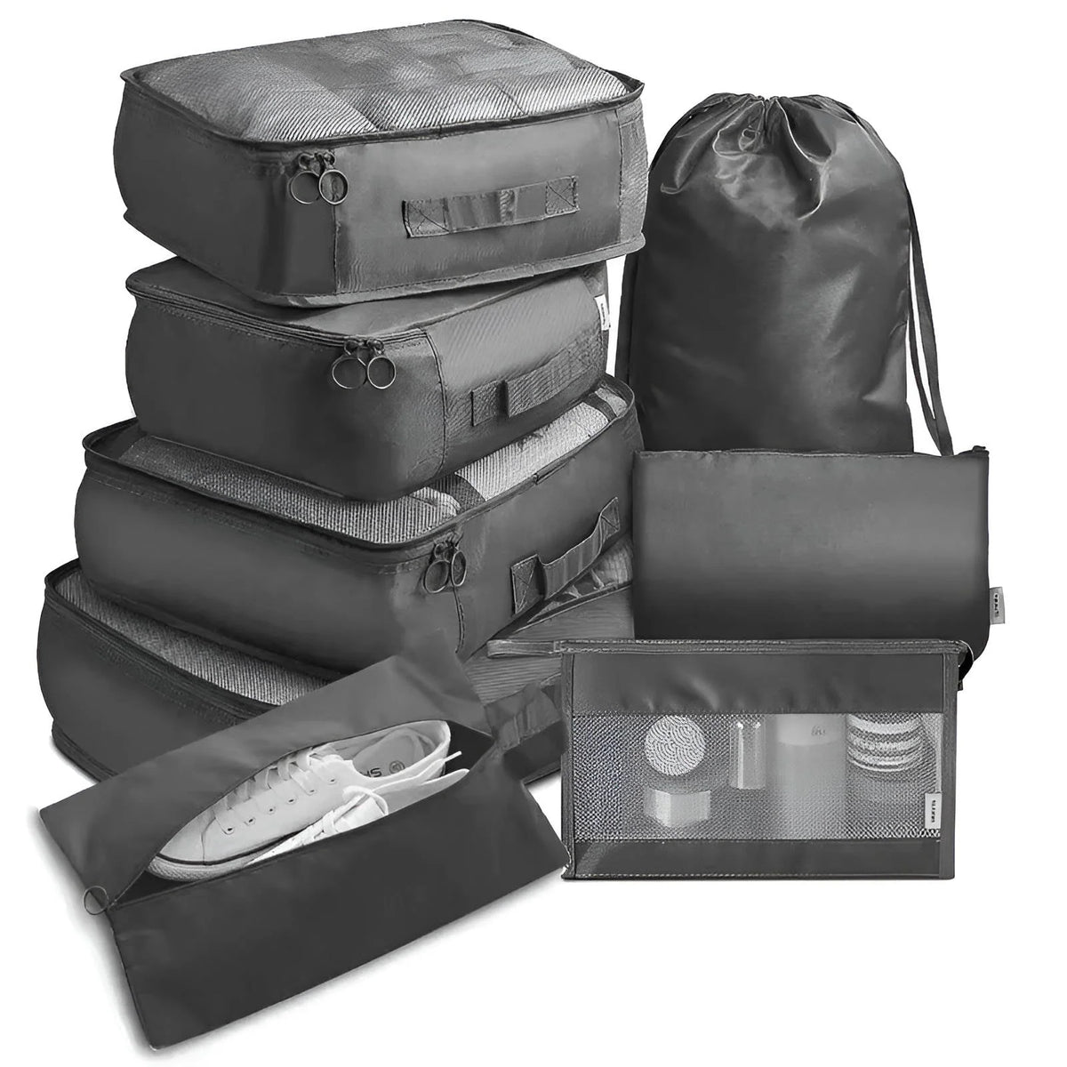 Travel Organizer Set Clear Panels 7-Piece