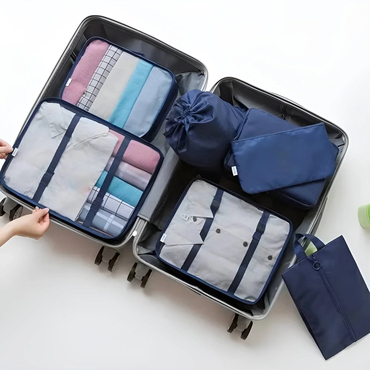 Travel Organizer Set Clear Panels 7-Piece