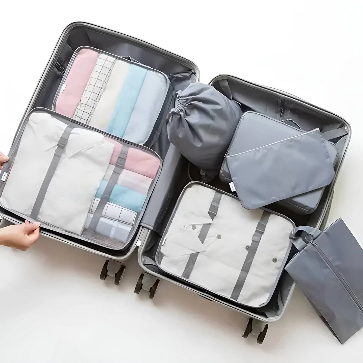 Travel Organizer Set Clear Panels 7-Piece
