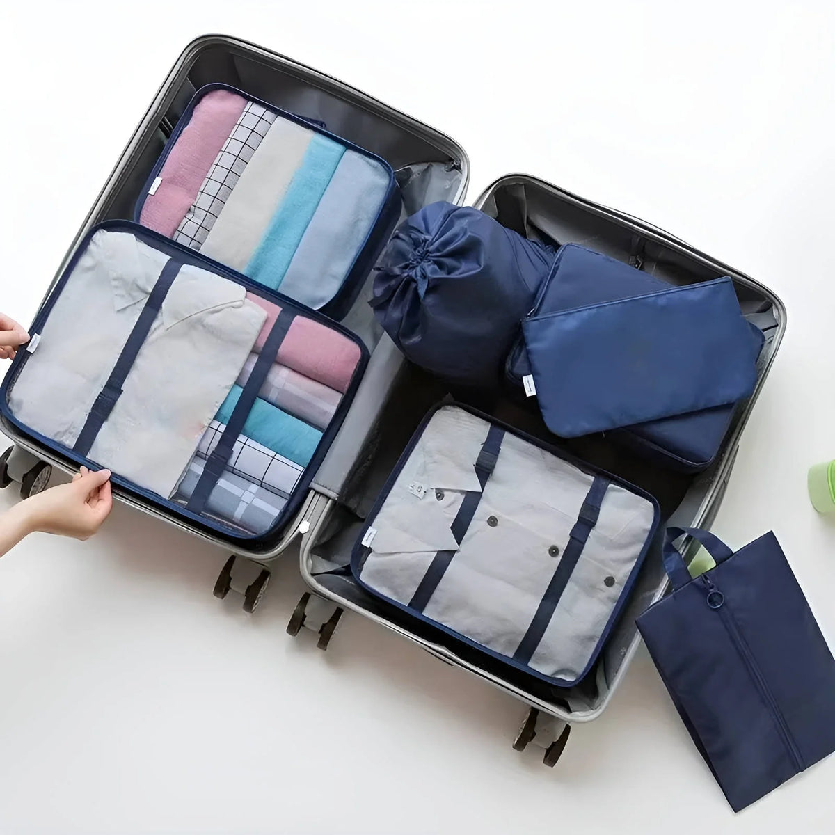 Travel Packing Cubes 7-Piece Mesh Windows & Compression