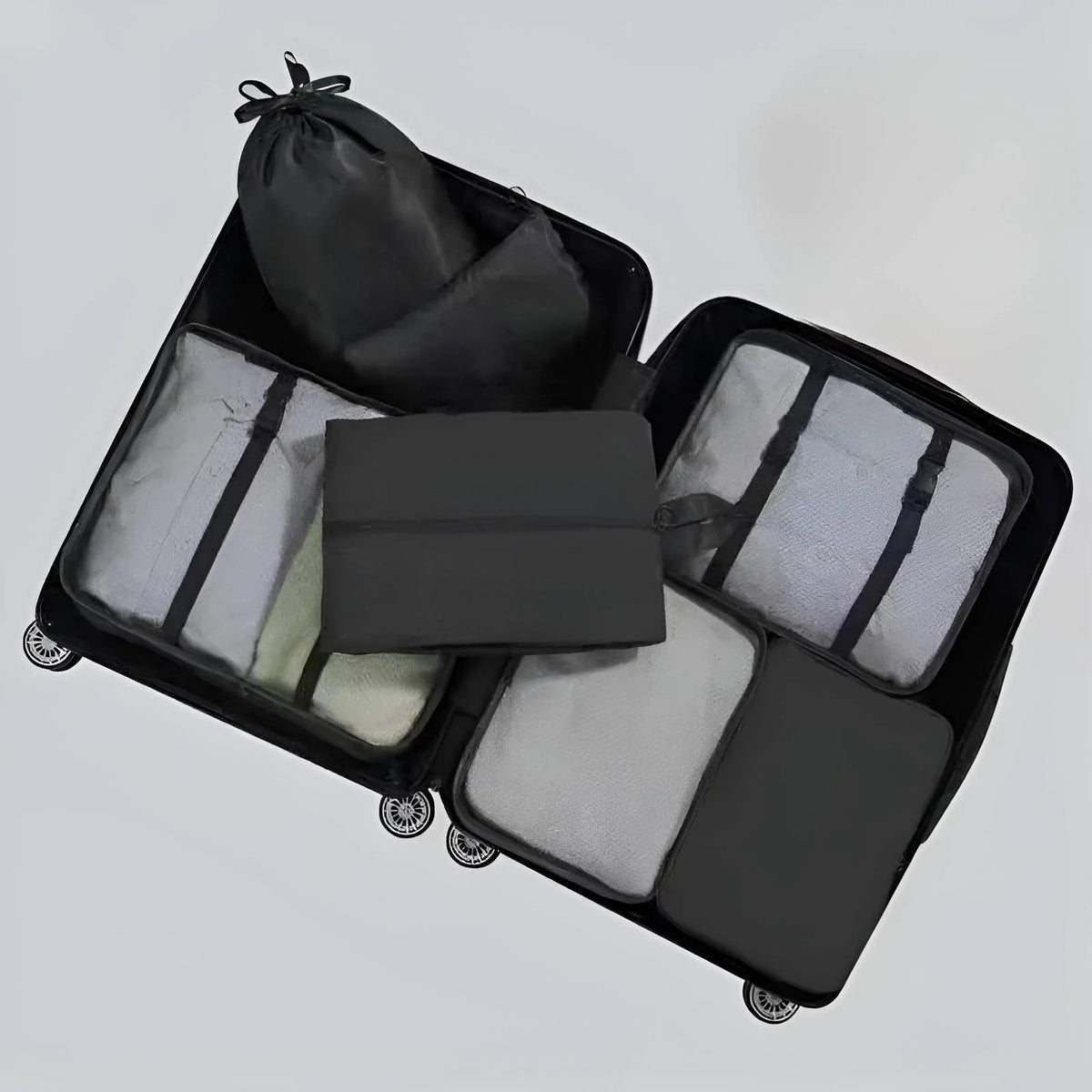 Travel Packing Cubes 7-Piece Mesh Windows & Compression