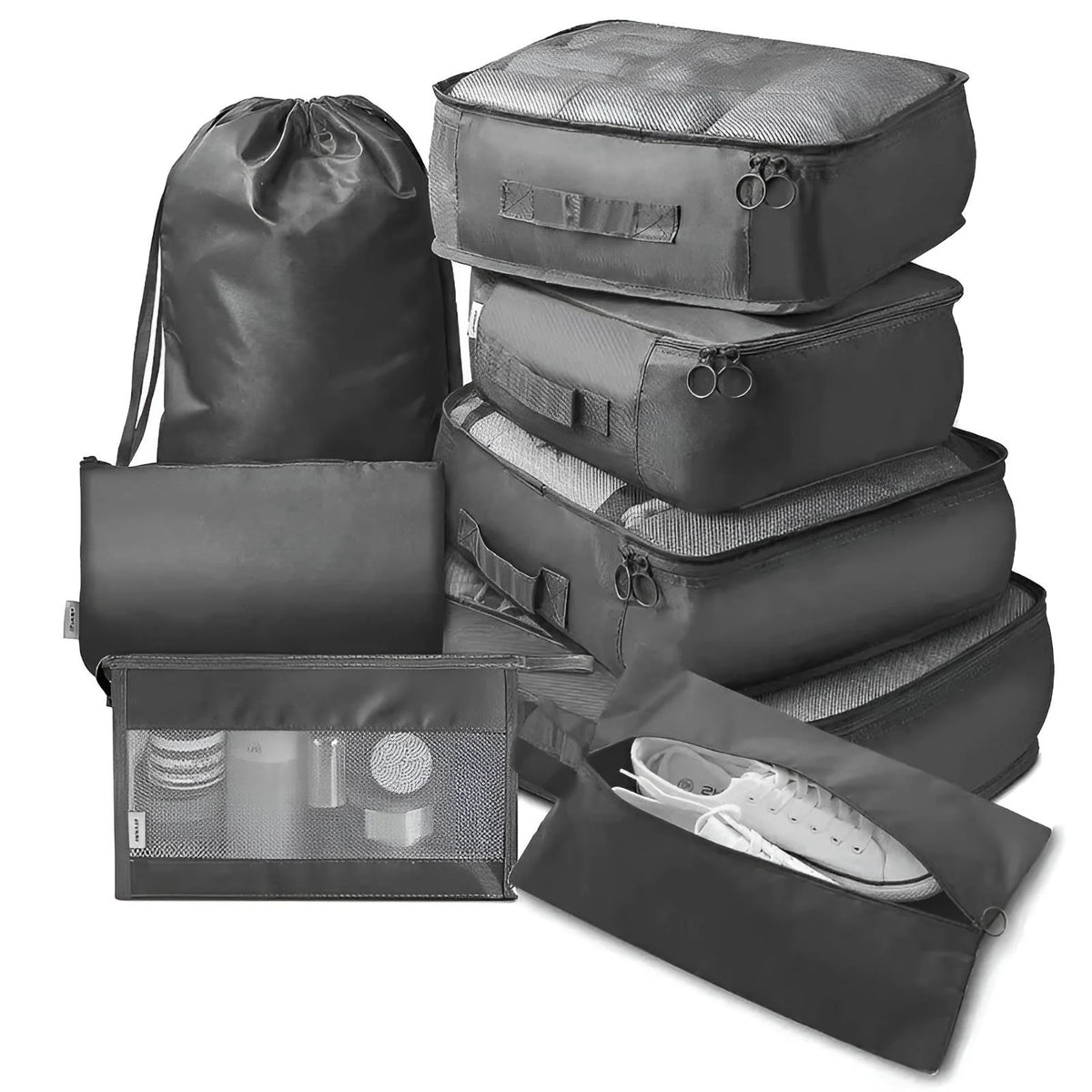 Travel Packing Cubes Compression Mesh Windows Set of 7