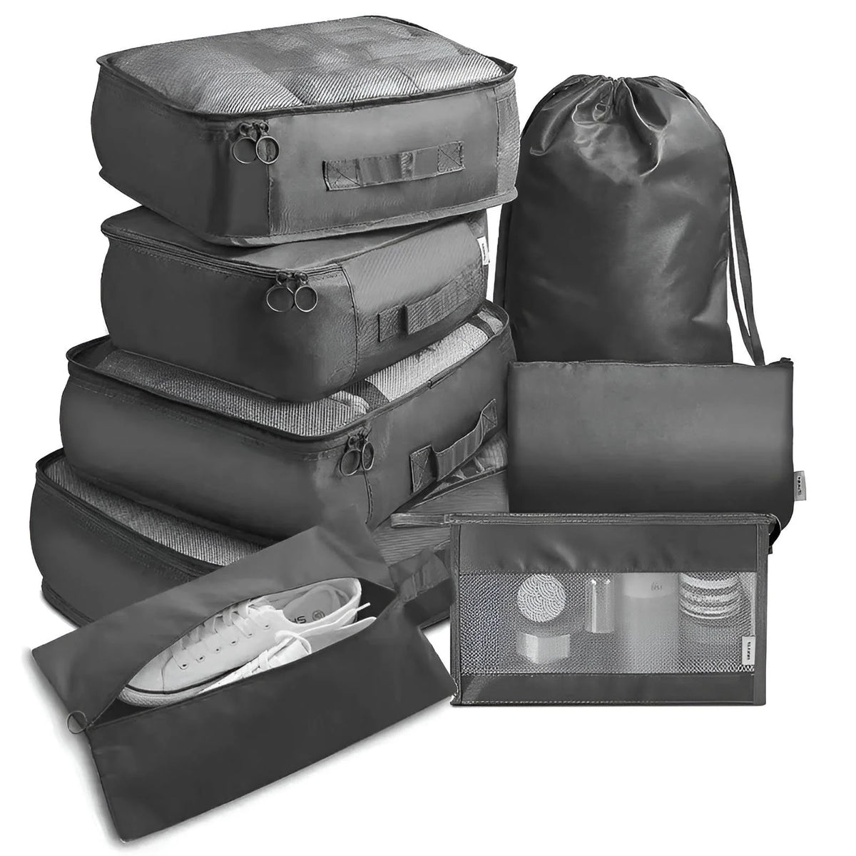 Travel Packing Cubes Compression Mesh Windows Set of 7