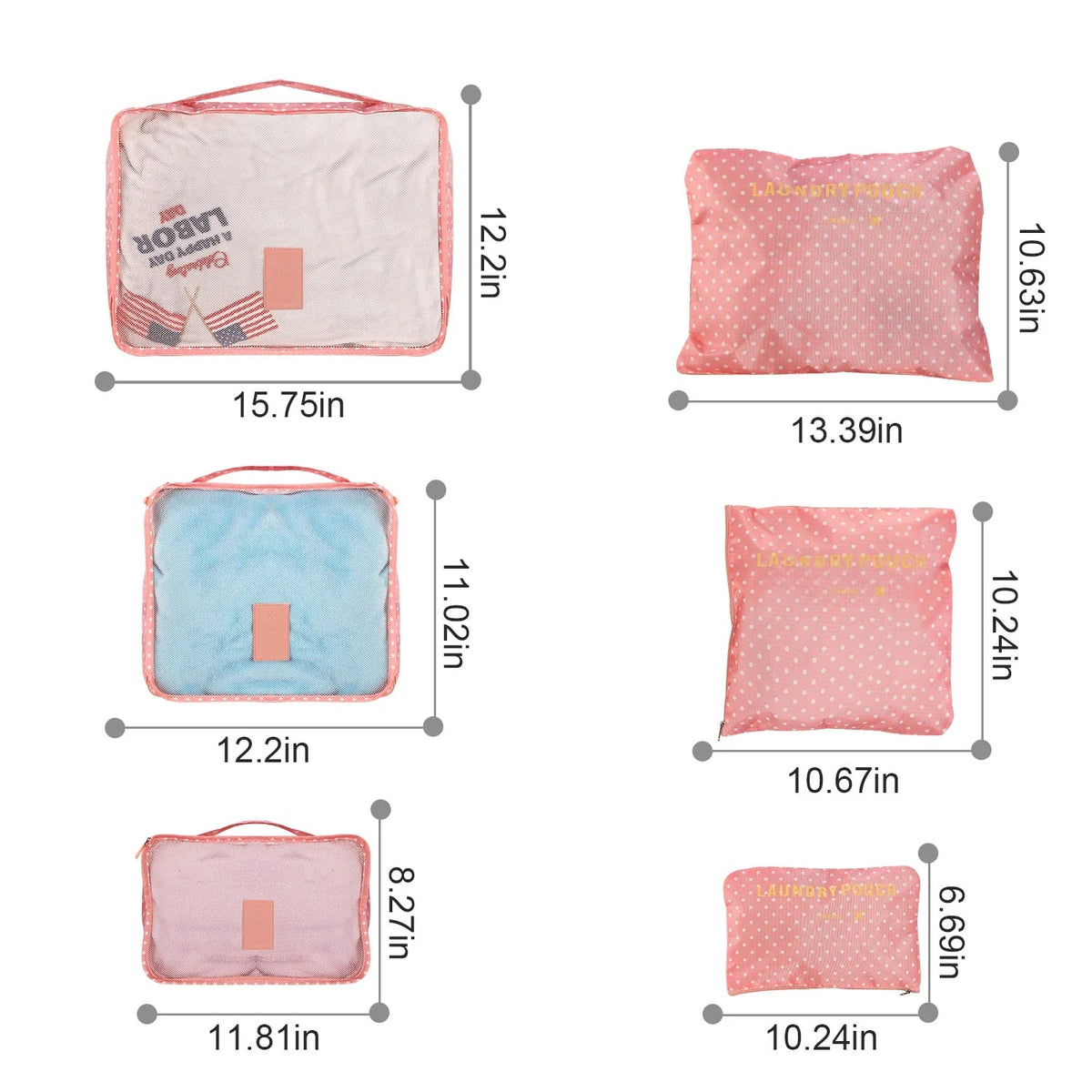 Travel Packing Cubes Mesh & Compression 9-Piece Set