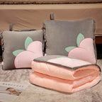 Travel Pillow Blanket Dual-Function Cotton-Filled Travel Size