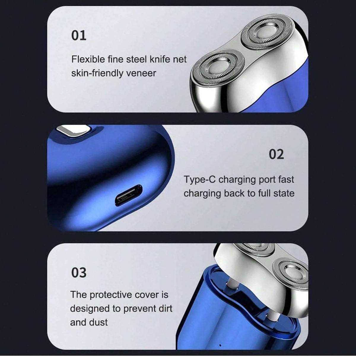Travel Shaver Compact Waterproof USB Rechargeable