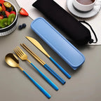 Travel Silverware Set Stainless Steel Compact Case