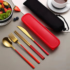 Travel Silverware Set Stainless Steel Compact Case