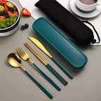 Travel Silverware Set Stainless Steel Compact Case