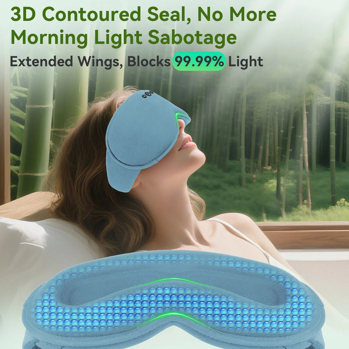 Travel Sleep Mask 3D Ergonomic Light-Blocking Bluetooth Audio