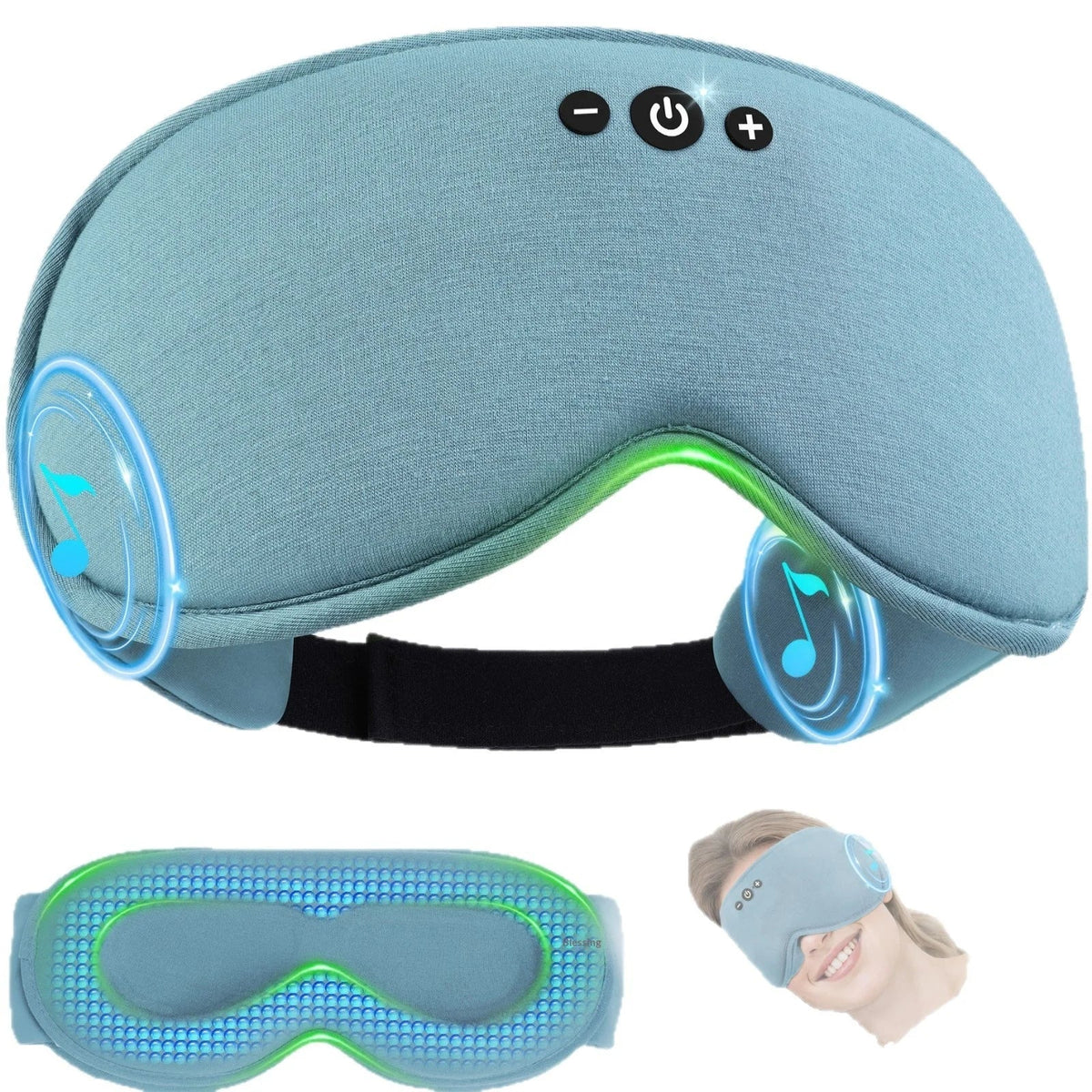 Travel Sleep Mask 3D Ergonomic Light-Blocking Bluetooth Audio