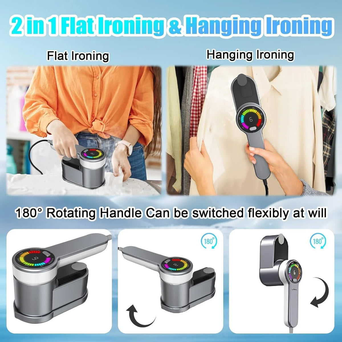 Travel Steamer Iron 1200W Foldable Steam & Dry