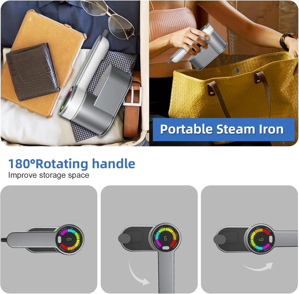 Travel Steamer Iron 1200W Foldable Steam & Dry