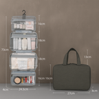 Travel Toiletries Organizer Multi-Compartment Waterproof With Hanging Hook