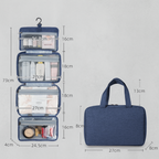 Travel Toiletries Organizer Multi-Compartment Waterproof With Hanging Hook