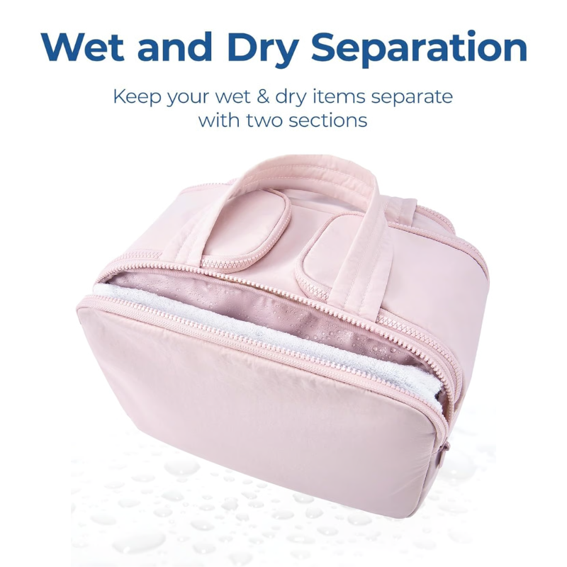 Travel Toiletry Bag Full-Open Design & Waterproof Lining