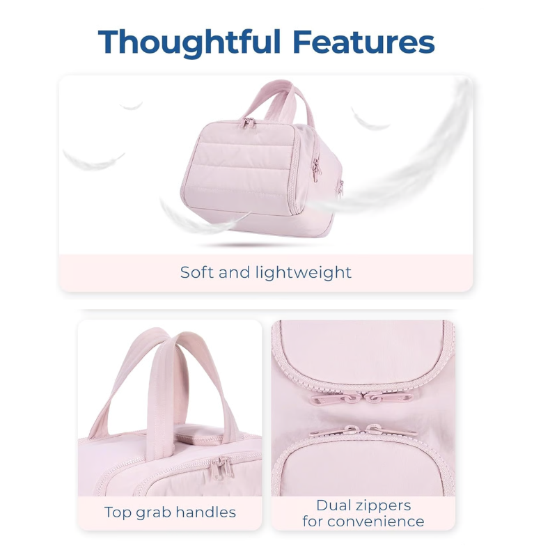 Travel Toiletry Bag Full-Open Design & Waterproof Lining
