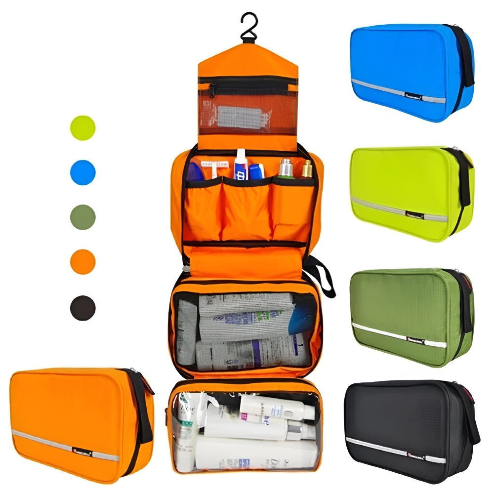 Travel Toiletry Bag Hanging Water-Resistant Zip Pocket