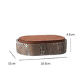 Travertine Stone & PU Leather Jewelry Storage Box